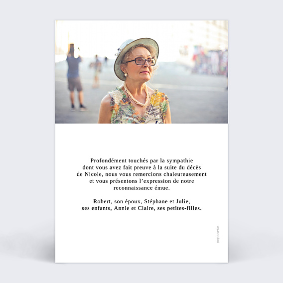 Remerciements Décès Portrait en aquarelle