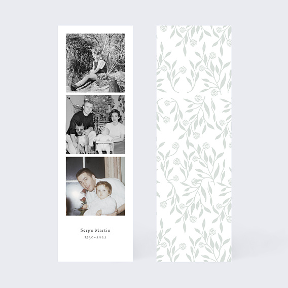 Carte remerciement décès Photo et Végétaux