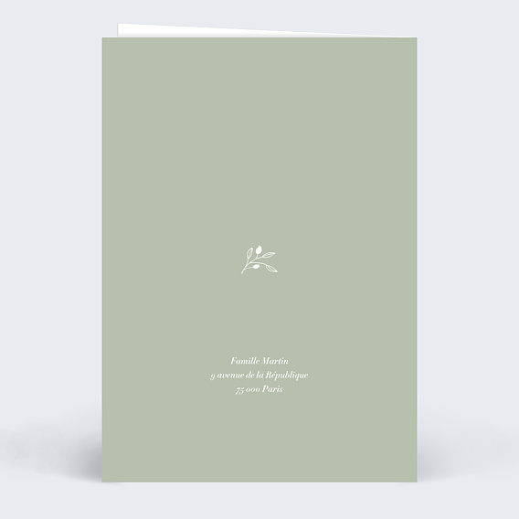 Carte remerciement décès Photomaton Amande Verso