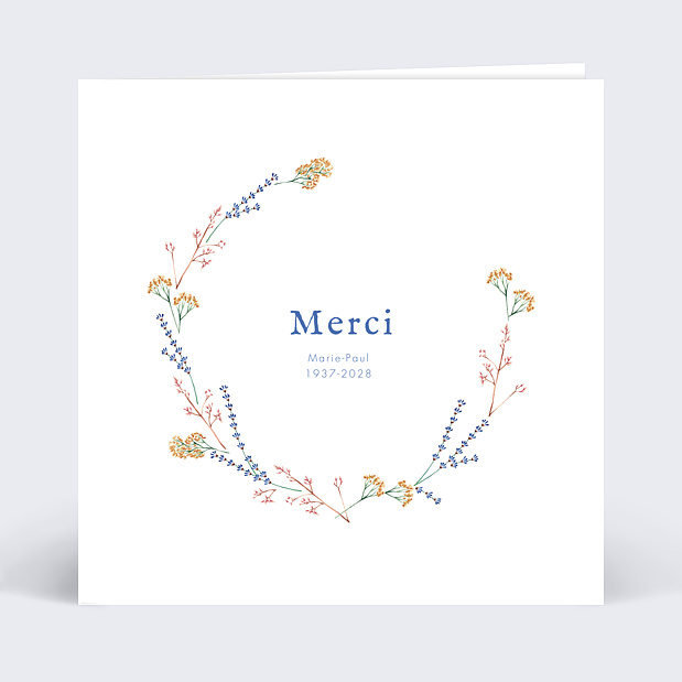 Remerciements Décès Couronne Minimaliste