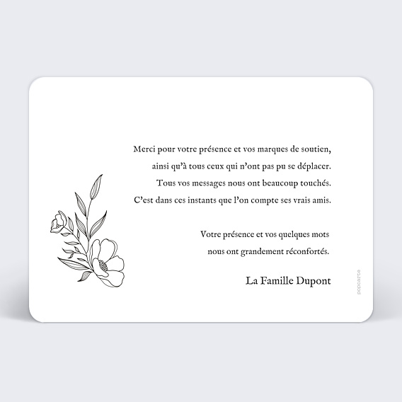 Remerciements Décès Pensées