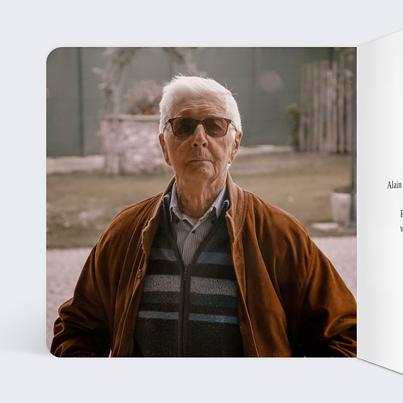 Carte remerciement décès Couronne Ocre Eucalyptus Intérieur Gauche