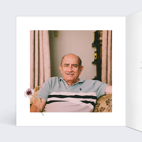 Carte remerciement décès Étiquette Jardin Sauvage Intérieur Gauche