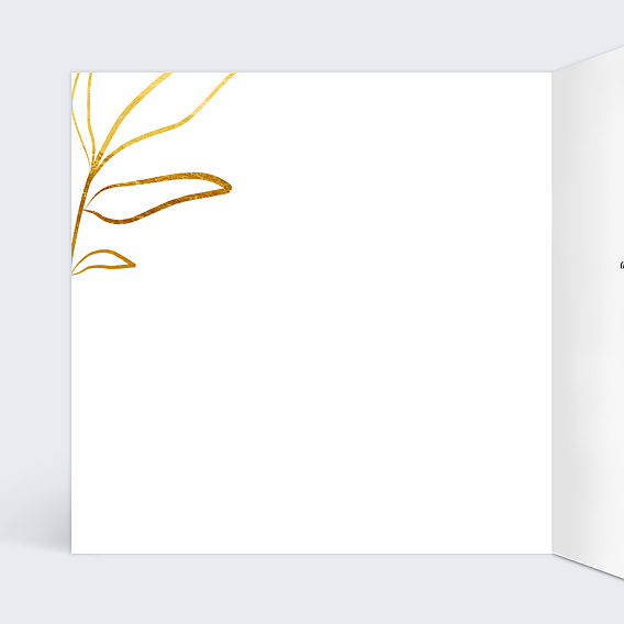 Carte remerciement décès Feuillage Ocre Intérieur Gauche