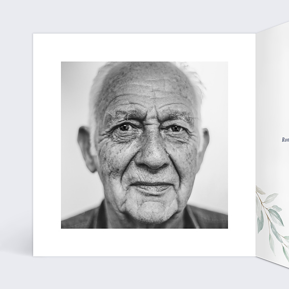 Carte remerciement décès Lettrine Intérieur Gauche