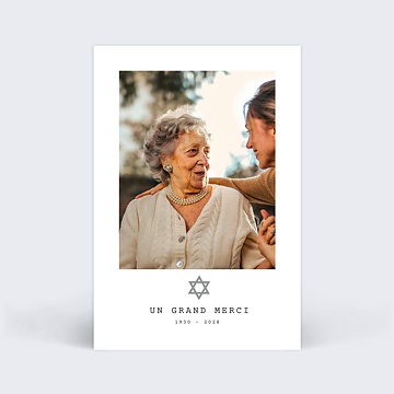 Carte remerciement dcs Polaroid Simple IV