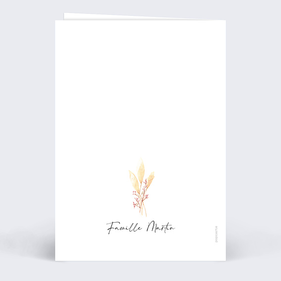 Carte remerciement décès Bohemia Verso