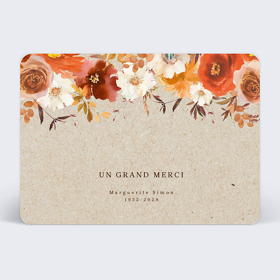 Remerciements Décès Jolies Fleurs