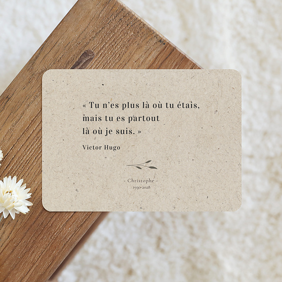 Carte remerciement décès Doux repos Après 1