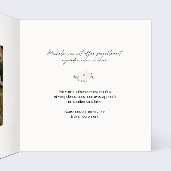 Remerciements Décès Bougie et fleurs