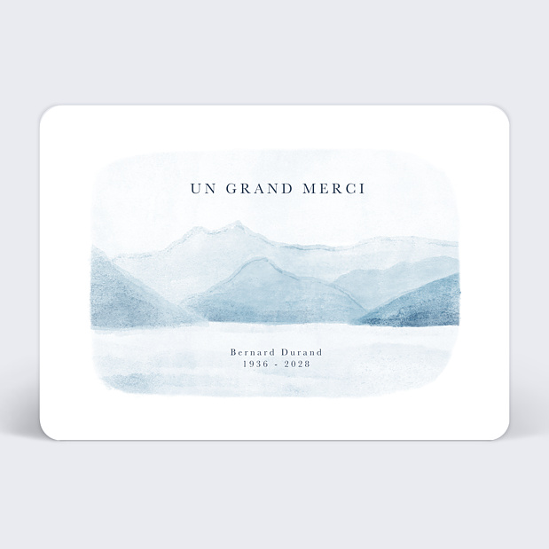 Remerciements Décès Montagne Aquarelle