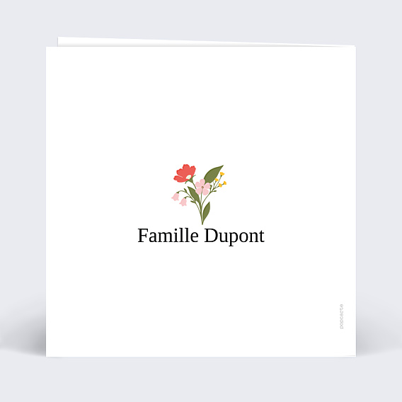 Remerciements Décès Portrait minimaliste avec couronne champêtre