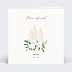 Carte remerciement décès Bougie et fleurs Recto