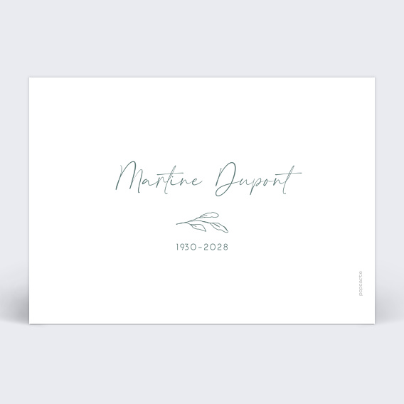 Carte remerciement décès Son Sourire Verso