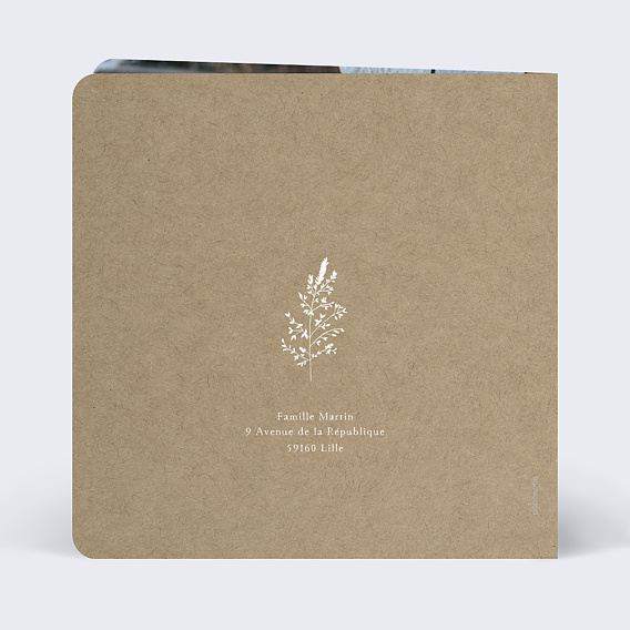 Carte remerciement décès Fleurs Éparses Verso