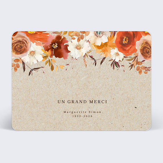 Remerciements Décès Jolies Fleurs