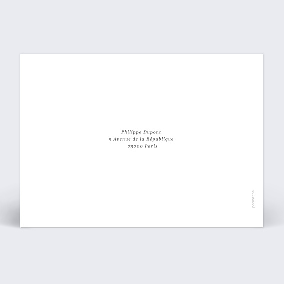 Carte remerciement décès Simple Verso