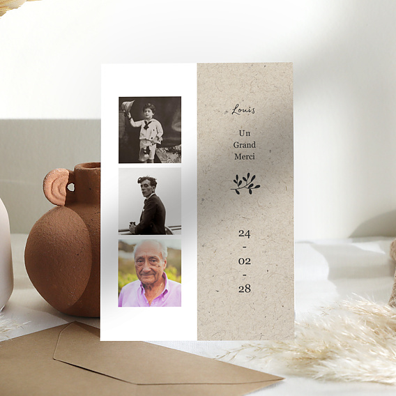 Carte remerciement décès Photomaton Nature Après 1