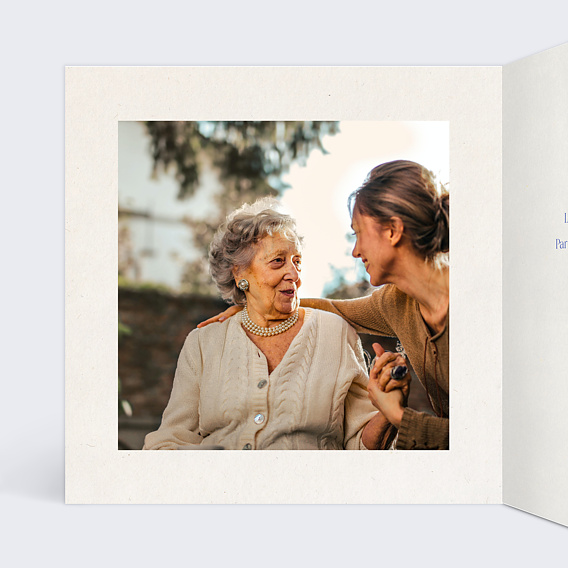 Carte remerciement décès Juif Menorah Intérieur Gauche