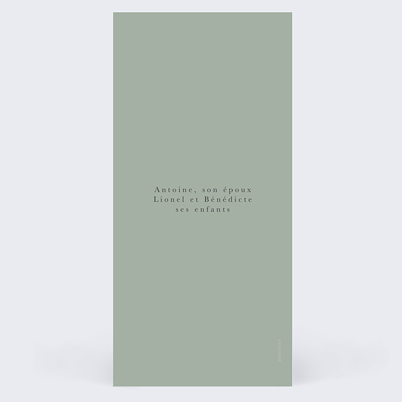 Carte remerciement décès Fleurs et Colombes Verso