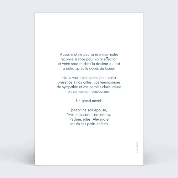 Remerciements Décès Portrait à l'huile