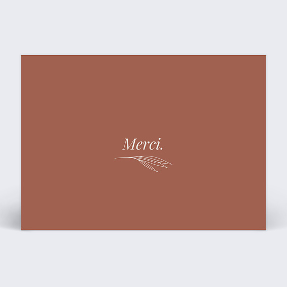 Carte remerciement décès Douce Verso