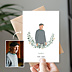 Remerciements Décès Portrait minimaliste avec couronne eucalyptus