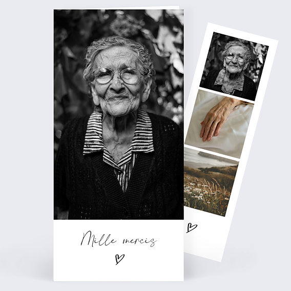 Carte remerciement décès Moments volés