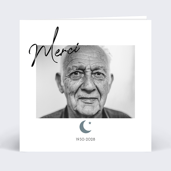 Carte remerciement décès Signature II Recto