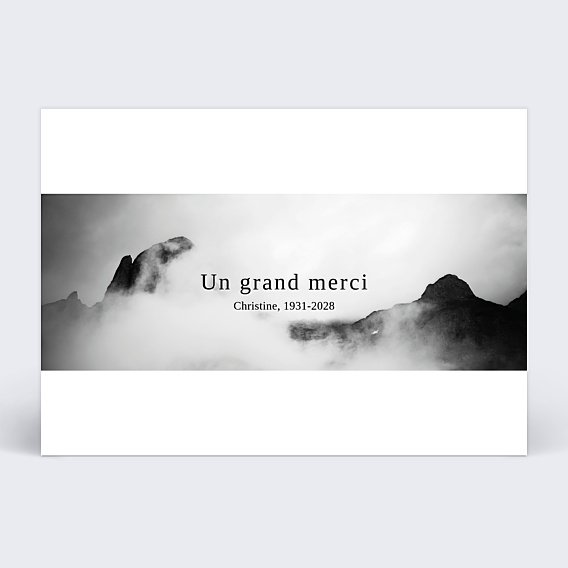 Carte remerciement décès Panoramique