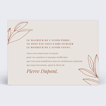 Carte De Remerciements Deces Ange