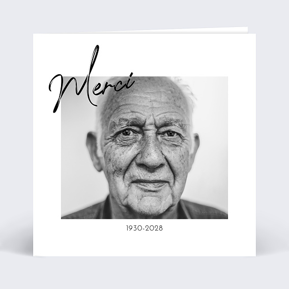 Carte remerciement décès Signature Recto
