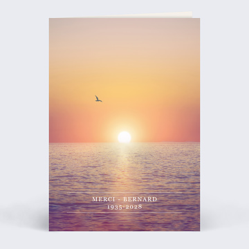 Carte remerciement dcs Photo mer