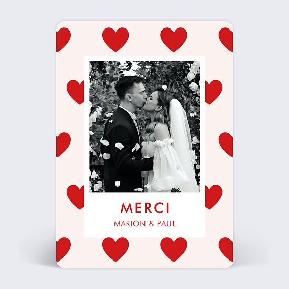Remerciements mariage 1001 Cœurs