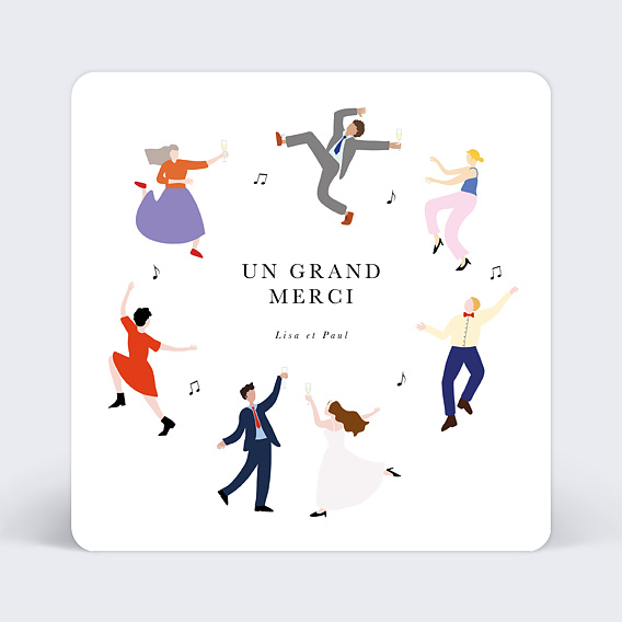 Carte remerciement mariage Allégresse