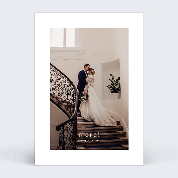 Carte remerciement mariage Berlingot