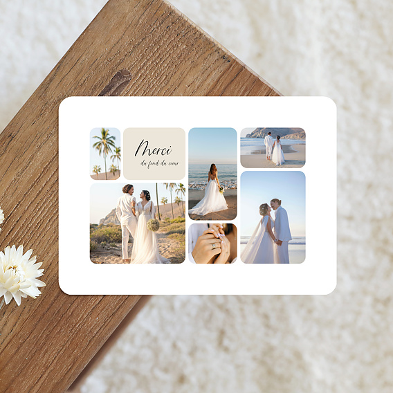 Carte remerciement mariage Douceur Estivale