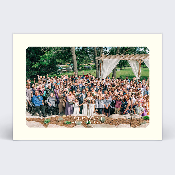 Carte remerciement mariage Effet Argentique
