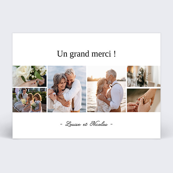 Carte remerciement mariage Horizon