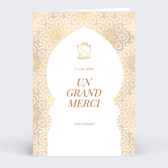 Carte remerciement mariage Kamadeva