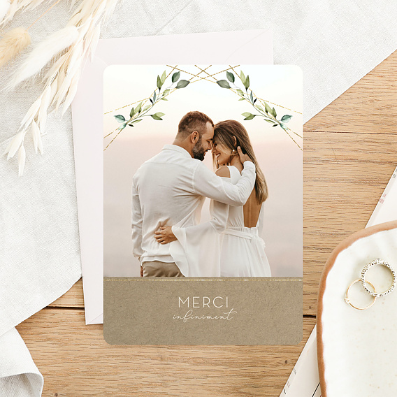 Carte remerciement mariage Modern Love