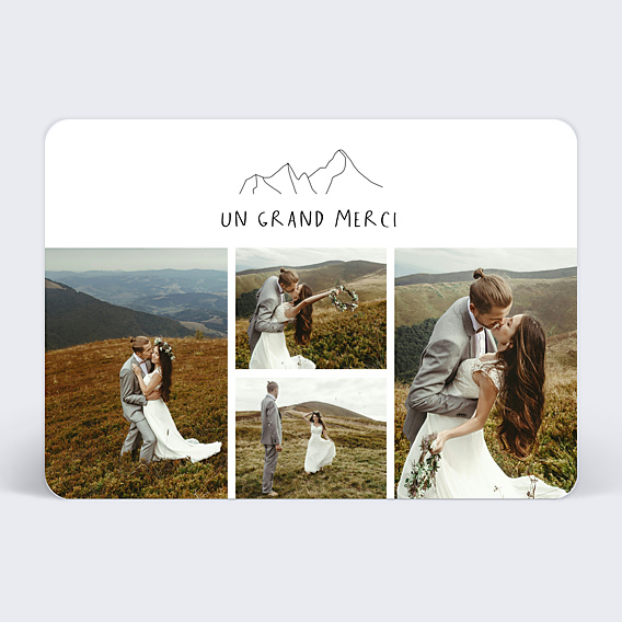 Carte remerciement mariage Montagne paysage