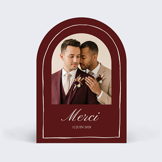 Carte remerciement mariage Passion éternelle