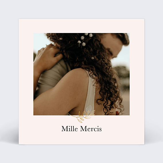 Carte remerciement mariage Petit végétal séparateur