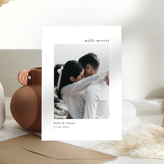Carte remerciement mariage Polaroid Editorial