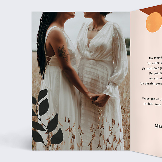 Remerciements mariage Bohème Coloré