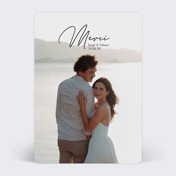 Carte remerciement mariage Pleine Page Editorial