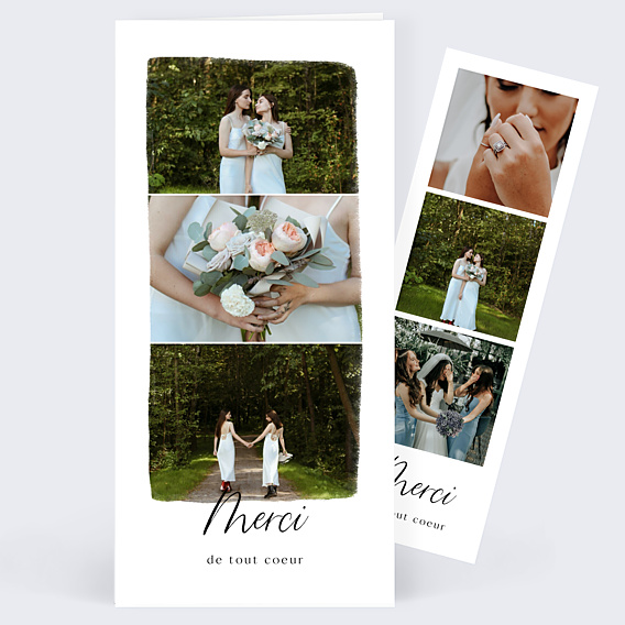 Remerciements mariage Triptyque Romantique