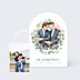 Remerciements mariage Portrait en aquarelle avec couronne eucalyptus