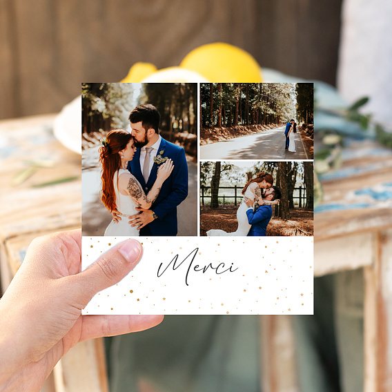 Carte remerciement mariage Pétillant Après 1